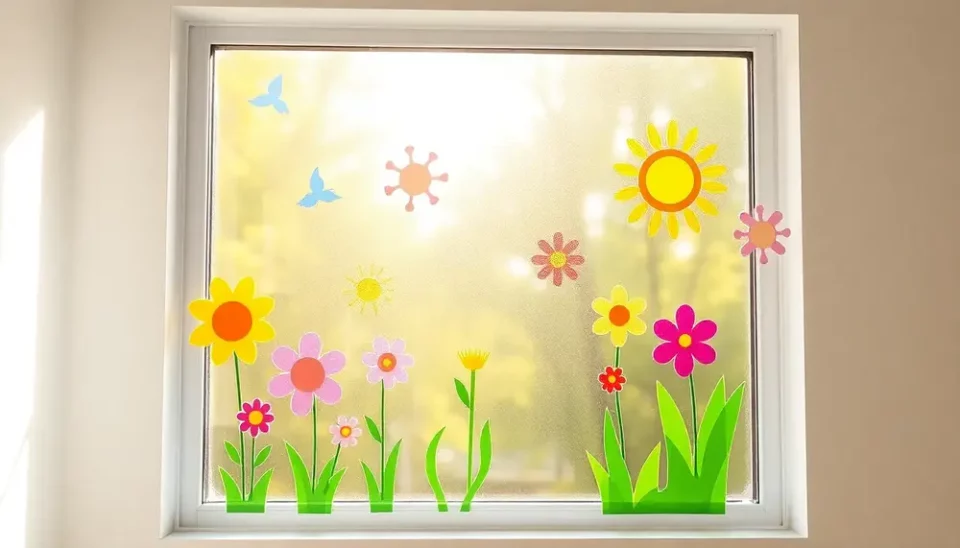 fruehlingshafte fensterbilder bastelideen mit bastelkleber und transparentpapier 1740902056 »