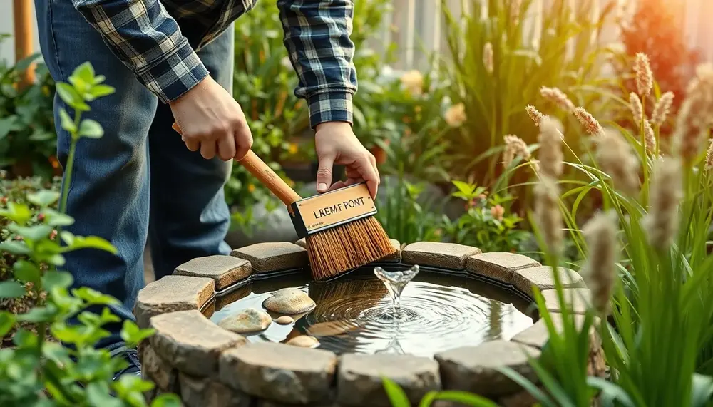 teichschale oder wasserspiel mit gfk kleber flicken garten idylle im juni 1749110838 »